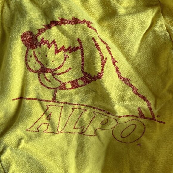 VINTAGE ALPO CAT FOOD YELLOW CANVAS TOTE BAG, GARFIELD 1978‎ - Picture 5 of 12